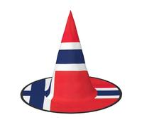 JEJEA Norwegian Flag Print Women'S Large Witch Hat Witch Hat Witches Hats Halloween Cosplay Party Accessory