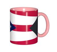 JEJEA Ohio State Flag Print 11 Oz Pottery Mug, Ceramic Coffee Cups Elegant Tea Mugs with Gift Box for Women with 6 Colors