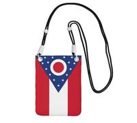 JEJEA Ohio State Flag Print Crossbody Phone Bag For Women Men, Adjustable Strap Phone Purse, For Travel Shopping