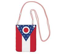 JEJEA Ohio State Flag Print Crossbody Phone Bag For Women Men, Adjustable Strap Phone Purse, For Travel Shopping
