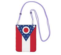 JEJEA Ohio State Flag Print Crossbody Phone Bag For Women Men, Adjustable Strap Phone Purse, For Travel Shopping