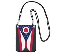 JEJEA Ohio State Flag Print Crossbody Phone Bag For Women Men, Adjustable Strap Phone Purse, For Travel Shopping