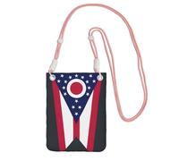 JEJEA Ohio State Flag Print Crossbody Phone Bag For Women Men, Adjustable Strap Phone Purse, For Travel Shopping