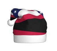 JEJEA Ohio State Flag Print Gorros De Navidad Para Adultos, Santa Hats For Funny, Novelty Christmas Hats, For Xmas Party