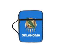 JEJEA Oklahoma State Flag Print Large Bible Cover Case for Women,Bible Bag Bible Storage Bags with Zipper Pocket and Handle