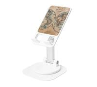 JEJEA Old Stained World Map Print Rotating Cell Stand,Cell Phone Stand For Desk,Adjustable Phone Holder, For All Phones