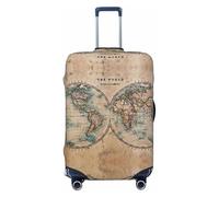 JEJEA Old Stained World Map Print Suitcase Cover Protector Travel Luggage Cover Suitcase Washable Baggage Covers Anti-Scratch