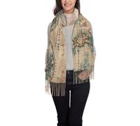 JEJEA Old Stained World Map Print Women'S Pashmina Shawl Wrap For Evening Dress Bridesmaid Wedding Bridal Winter Soft Scarf