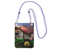 JEJEA Old Tractor Photo Farm Print Crossbody Phone Bag For Women Men, Adjustable Strap Phone Purse, For Travel Shopping