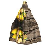 JEJEA One Basket Lemons print Halloween Hooded Cloak Cape Unisex for Cosplay, Christmas Party Favors Witchy Outfits