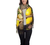 JEJEA One Basket Lemons Print Women'S Pashmina Shawl Wrap For Evening Dress Bridesmaid Wedding Bridal Winter Soft Scarf