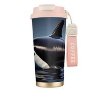 JEJEA Orca Killer Whale Print Print Stainless Steel Insulated Mugs, Double Wall Coffee Cups, Coffee Travel Mug for Home Office