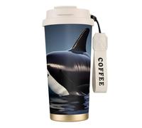 JEJEA Orca Killer Whale Print Print Stainless Steel Insulated Mugs, Double Wall Coffee Cups, Coffee Travel Mug for Home Office