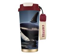 JEJEA Orca Killer Whale Print Print Stainless Steel Insulated Mugs, Double Wall Coffee Cups, Coffee Travel Mug for Home Office