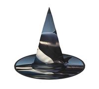 JEJEA Orca Killer Whale Print Print Women'S Large Witch Hat Witch Hat Witches Hats Halloween Cosplay Party Accessory