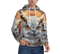 JEJEA Owl Beliefs Print Men'S Casual Hoodie,Long Sleeve Sweatshirt Comfort Breathable Gym Hoodie With Pocket Black