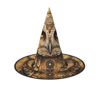 JEJEA Owl Beliefs Print Women'S Large Witch Hat Witch Hat Witches Hats Halloween Cosplay Party Accessory