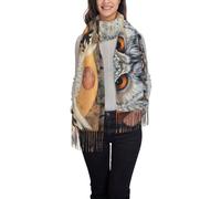 JEJEA Owl Beliefs Print Women'S Pashmina Shawl Wrap For Evening Dress Bridesmaid Wedding Bridal Winter Soft Scarf