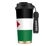JEJEA Palestine Flag1 Print Stainless Steel Insulated Mugs, Double Wall Coffee Cups, Coffee Travel Mug for Home Office