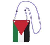 JEJEA Palestinian Flag Print Crossbody Phone Bag For Women Men, Adjustable Strap Phone Purse, For Travel Shopping