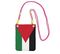 JEJEA Palestinian Flag Print Crossbody Phone Bag For Women Men, Adjustable Strap Phone Purse, For Travel Shopping