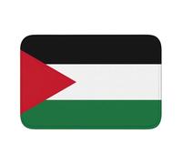 JEJEA Palestinian Flag Print Non Slip Door Mat, Crystal Velvet Washable Entryway Rug With Anti-Slip Rubber Back For Indoor