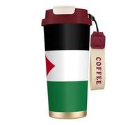 JEJEA Palestinian Flag Print Stainless Steel Insulated Mugs, Double Wall Coffee Cups, Coffee Travel Mug for Home Office