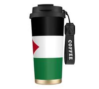 JEJEA Palestinian Flag Print Stainless Steel Insulated Mugs, Double Wall Coffee Cups, Coffee Travel Mug for Home Office