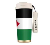 JEJEA Palestinian Flag Print Stainless Steel Insulated Mugs, Double Wall Coffee Cups, Coffee Travel Mug for Home Office