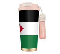 JEJEA Palestinian Flag Print Stainless Steel Insulated Mugs, Double Wall Coffee Cups, Coffee Travel Mug for Home Office