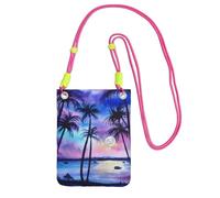 JEJEA Palm Tree Pattern Print Crossbody Phone Bag For Women Men, Adjustable Strap Phone Purse, For Travel Shopping