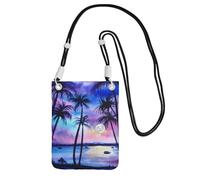 JEJEA Palm Tree Pattern Print Crossbody Phone Bag For Women Men, Adjustable Strap Phone Purse, For Travel Shopping