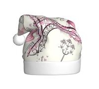 JEJEA Paris Eiffel Tower Flower Print Gorros De Navidad Para Adultos, Santa Hats For Funny, Novelty Christmas Hats, For Xmas Party