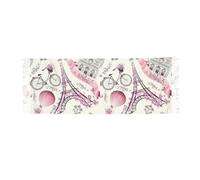 JEJEA Paris Eiffel Tower Flower Print Print Faux Cashmere Scarf With Tassels, Soft Warm Winter Scarf, Stylish Wrap For Women Men