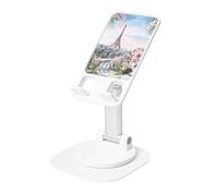 JEJEA Paris Eiffel Tower With Flowers Print Rotating Cell Stand,Cell Phone Stand For Desk,Adjustable Phone Holder, For All Phones