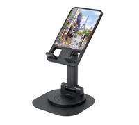 JEJEA Paris Street Scene Eiffel Tower Print Rotating Cell Stand,Cell Phone Stand For Desk,Adjustable Phone Holder, For All Phones