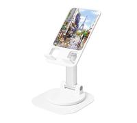 JEJEA Paris Street Scene Eiffel Tower Print Rotating Cell Stand,Cell Phone Stand For Desk,Adjustable Phone Holder, For All Phones