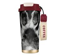 JEJEA Pawprint Print Stainless Steel Insulated Mugs, Double Wall Coffee Cups, Coffee Travel Mug for Home Office