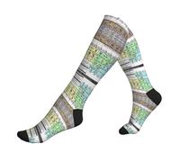 JEJEA Periodic Table Of Elements Print Compression Socks For Women Men, Nurse Socks, Supports Socks, For Running Sports