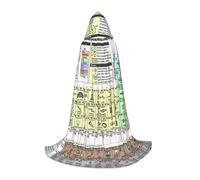 JEJEA Periodic Table Of Elements Print Halloween Cosplay Christmas Party Outfits Hooded Wizard Robe Halloween Cloak Medieval Renaissance