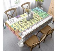 JEJEA Periodic table of elements print Rectangle Tablecloth Wrinkle Free Soft Table Cloth for Dining Christmas Room Decoration