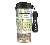 JEJEA Periodic Table of Elements Print Stainless Steel Insulated Mugs, Double Wall Coffee Cups, Coffee Travel Mug for Home Office