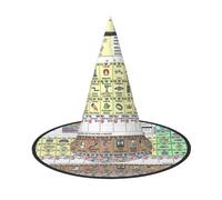 JEJEA Periodic Table Of Elements Print Women'S Large Witch Hat Witch Hat Witches Hats Halloween Cosplay Party Accessory