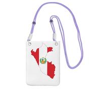 JEJEA Peru Flag Map Print Crossbody Phone Bag For Women Men, Adjustable Strap Phone Purse, For Travel Shopping