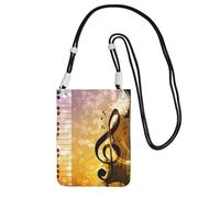 JEJEA Piano Violin Music Notes Print Crossbody Phone Bag For Women Men, Adjustable Strap Phone Purse, For Travel Shopping