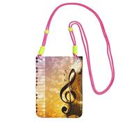 JEJEA Piano Violin Music Notes Print Crossbody Phone Bag For Women Men, Adjustable Strap Phone Purse, For Travel Shopping