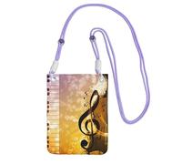 JEJEA Piano Violin Music Notes Print Crossbody Phone Bag For Women Men, Adjustable Strap Phone Purse, For Travel Shopping