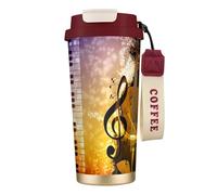 JEJEA Piano Violin Music Notes Print Stainless Steel Insulated Mugs, Double Wall Coffee Cups, Coffee Travel Mug for Home Office