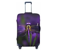 JEJEA Purple Dragonfly Print Suitcase Cover Protector Travel Luggage Cover Suitcase Washable Baggage Covers Anti-Scratch