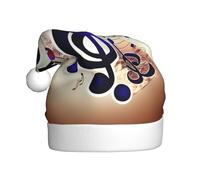 JEJEA Purple Music Notes Print Gorros De Navidad Para Adultos, Santa Hats For Funny, Novelty Christmas Hats, For Xmas Party